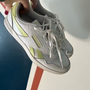 Reebok White and Yellow/Green Casual Sneakers
